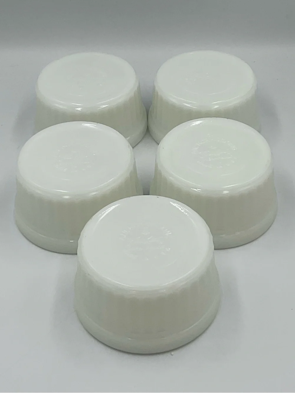 Vintage Anchor Hocking Fire-King White Milk Glass Oven-Safe Ramekins - Set of 5